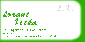 lorant kitka business card